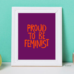 Affiche Fière d'être féministe - Typographie manuscrite