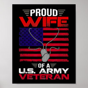 Affiche Fière Épouse D'Un Vétéran De L'Armée Américaine Vé