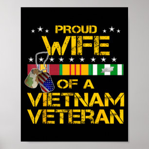 Affiche Fière épouse vétéran du Vietnam mon mari héros Des