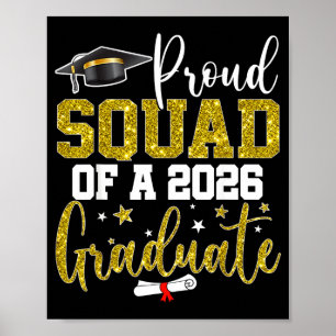 Affiche Fière équipe d'une promotion de diplômés seniors d