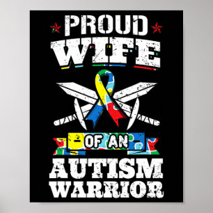 Affiche Fière Femme D'Un Guerrier Autiste