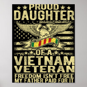 Affiche Fière Fille Du Vietnam Ancien Drapeau Américain Mi