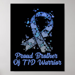 Affiche Fière Frère Du T1D Guerrier Type 1 Diabète Connais