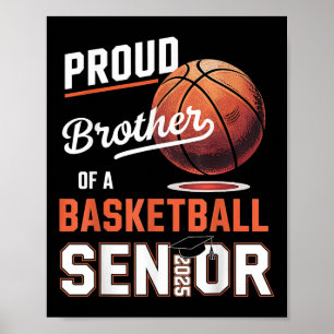 Affiche Fière frère d'un diplômé senior de basketball 2025