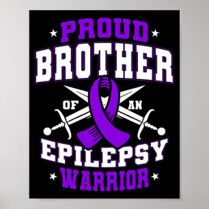Affiche Fière frère d'un guerrier de l'épilepsie violet