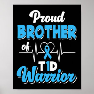 Affiche Fière Frère D'Un Guerrier De T1D Diabète Diabétiqu