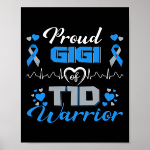Affiche Fière Gigi De T1D Guerrier Type 1 Décernés Au Diab