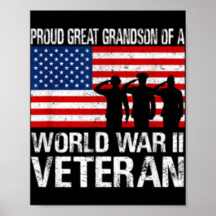 Affiche Fière Grand-Fils D'Un Ww Ii Vétérinaire Mat De Fam