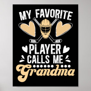 Affiche Fière grand-mère de hockey Joueuse de hockey sur g