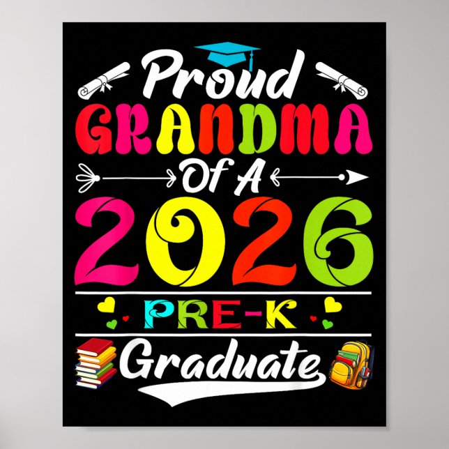 Affiche Fière grand-mère de la promotion 2026 de maternell (Devant)