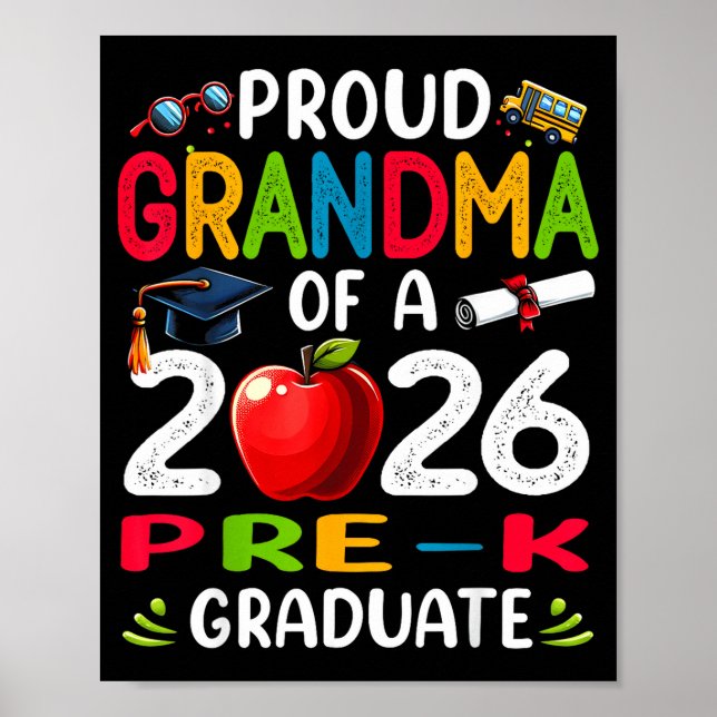 Affiche Fière grand-mère de la promotion 2026 de maternell (Devant)