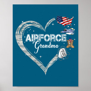 Affiche Fière grand-mère de l'armée de l'air féminine grad