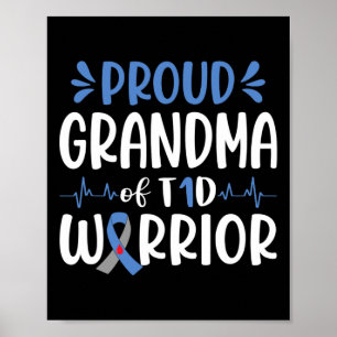 Affiche Fière Grand-Mère Du T1D Guerrier Sensibilisation A