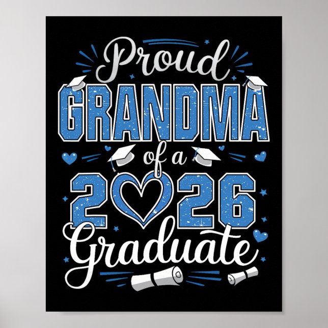 Affiche Fière grand-mère d'un diplômé de la promotion 2026 (Devant)
