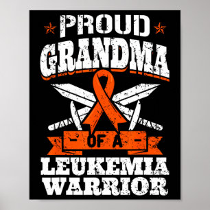 Affiche Fière Grand-Mère D'Un Guerrier De Leucémie Abuelo
