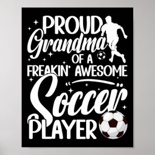 Affiche Fière grand-mère d'un joueur de football Grand-mèr