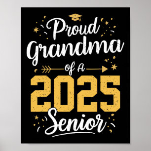 Affiche Fière grand-mère d'un senior 2025 Cl de 2025 Gra