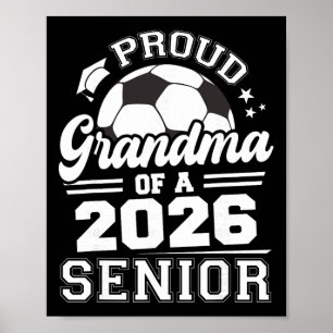 Affiche Fière grand-mère d'un senior de soccer Ll 2026 gra