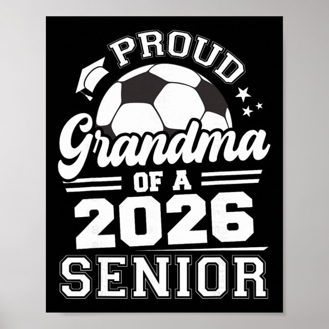 Affiche Fière grand-mère d'un senior de soccer Ll 2026 gra (Devant)