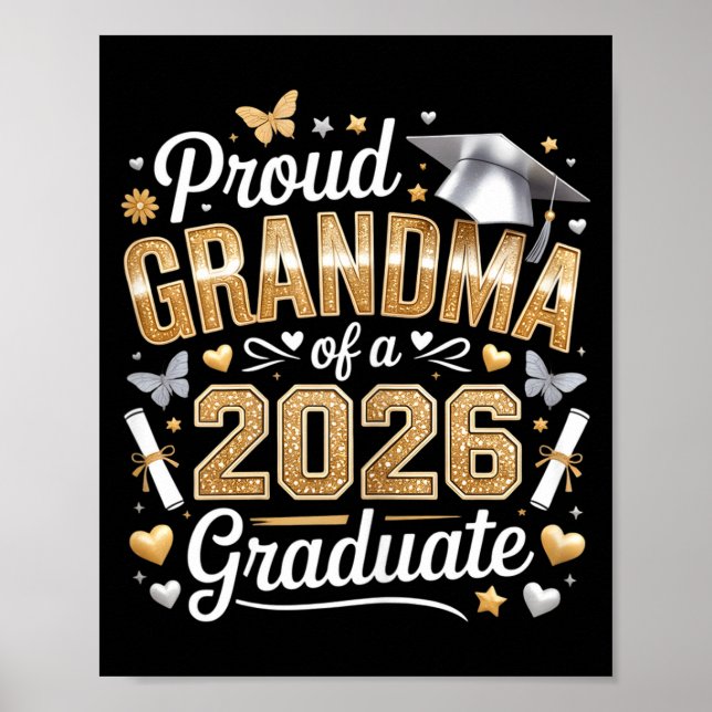 Affiche Fière grand-mère d'une promotion de diplômés 2026 (Devant)