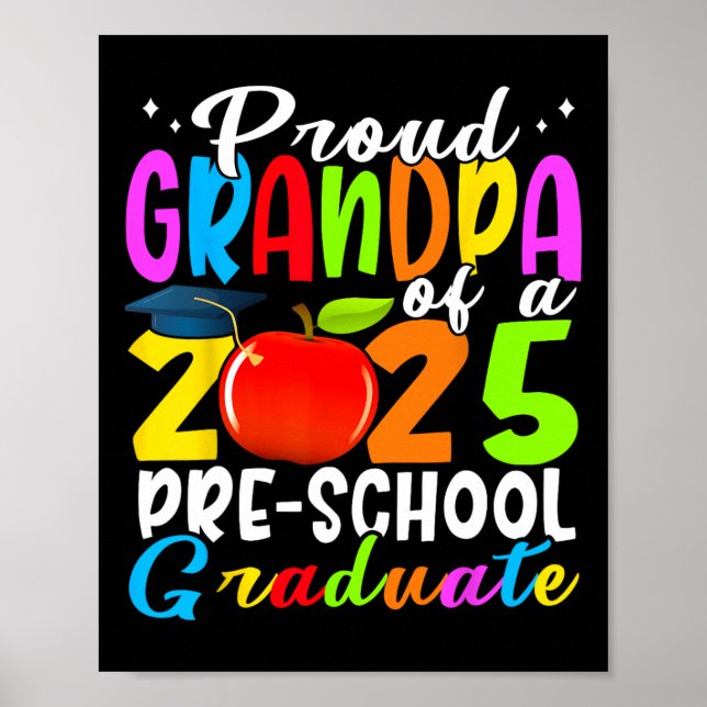Affiche Fière Grand-Père De 2025 Diplômée D'Enseignement P (Devant)
