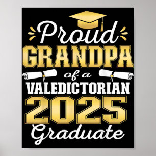 Affiche Fière Grand-Père De 2025 Valedictorian Diplômé 25