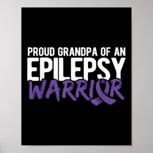 Affiche Fière Grand-Père De L'Épilepsie Guerrier Epilepsie