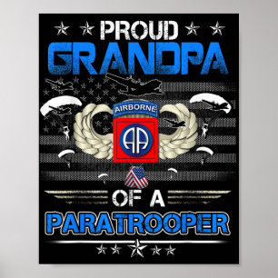 Affiche Fière Grand-Père D'Un 82E Parachutisme Aérien De L