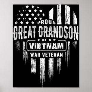 Affiche Fière Grand-Petit-fils Viêt-nam Guerre Vétérinaire