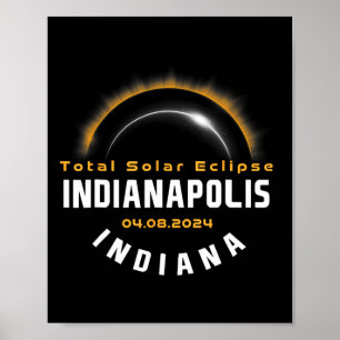 Affiche Fière Indianapolis Indiana Total Solar Eclipse 202