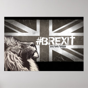 Affiche Fière Lion #Brexit Personnaliser la date 24/06/201