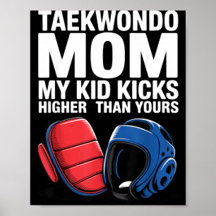 Affiche Fière maman de Taekwondo Vie de parent d'arts mart