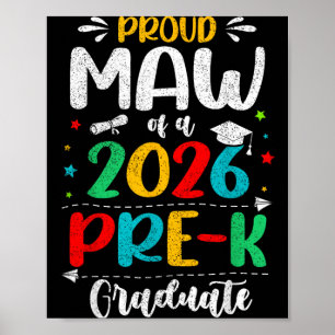 Affiche Fière Maman D'un Enfant Diplômé De Pré-Maternelle