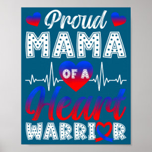 Affiche Fière maman d'un guerrier du cœur Mois de sensibil
