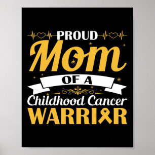 Affiche Fière Maman D'Une Enfance Cancer Guerrier Sensibil