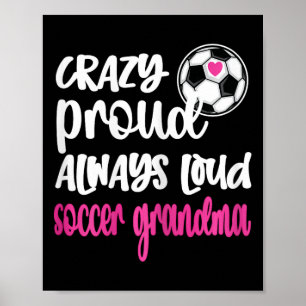 Affiche Fière Mamie de Footballeuse Fou de Foot