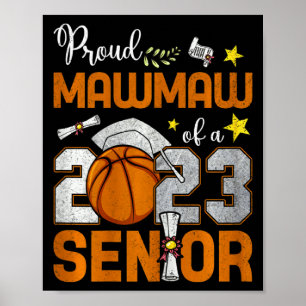 Affiche Fière mawmaw d'une senior de basketball 2023