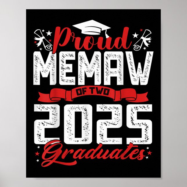 Affiche Fière Mémo De Deux Diplômés De 2025 Cl Supérieur D (Devant)
