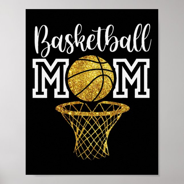 Affiche Fière mère de basket-ball pour la fête des mères,  (Devant)