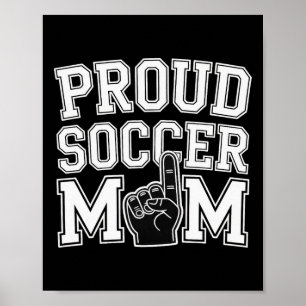 Affiche Fière mère de footballeuse Support de fans joyeux