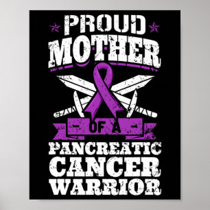 Affiche Fière Mère D'Un Guerrier Du Cancer Pancréatique