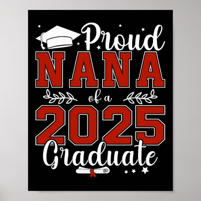 Affiche Fière Nana D'Un Cl De 2025 Diplômé Pour Diplôme (Devant)
