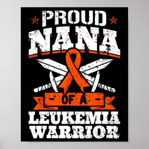 Affiche Fière Nana D'Une Leucémie Guerrière Grande Sensibi