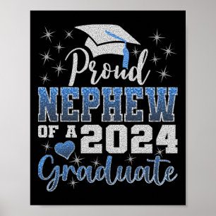 Affiche Fière Nephew De 2024 Diplômé Awesome Famille Colle