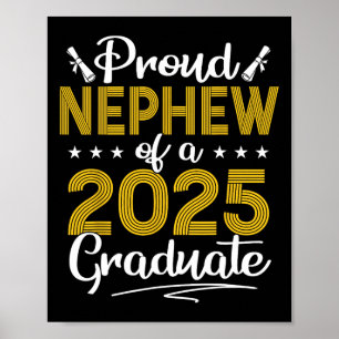 Affiche Fière Nephew D'Un Cl De 2025 Diplômé Gradu Senior