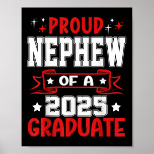 Affiche Fière Nephew D'Un Cl De 2025 Diplômé Gradu Senior