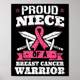 Affiche Fière Nièce Du Cancer Du Sein Guerrier Lauréats Ro