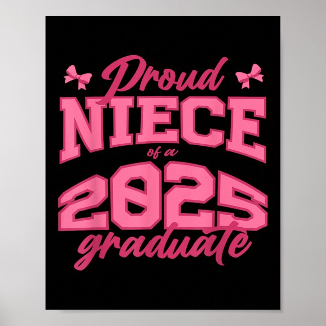Affiche Fière Nièce D'Un Diplômé Cl De 2025 De 2025 Coquet (Devant)