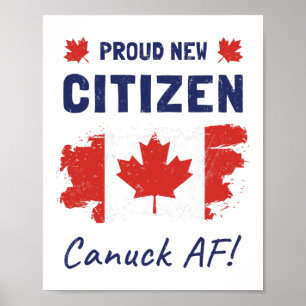 Affiche Fière nouvelle citoyenne canadienne, cérémonie de 