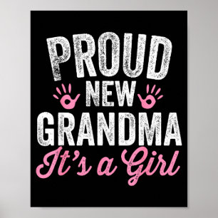 Affiche Fière nouvelle grand-mère C'est une fille Mère bie
